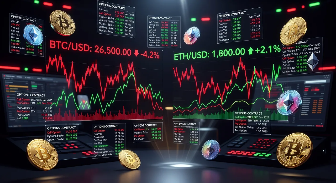Wykres cen Bitcoina i Ethereum z zaznaczonymi poziomami wsparcia i oporu