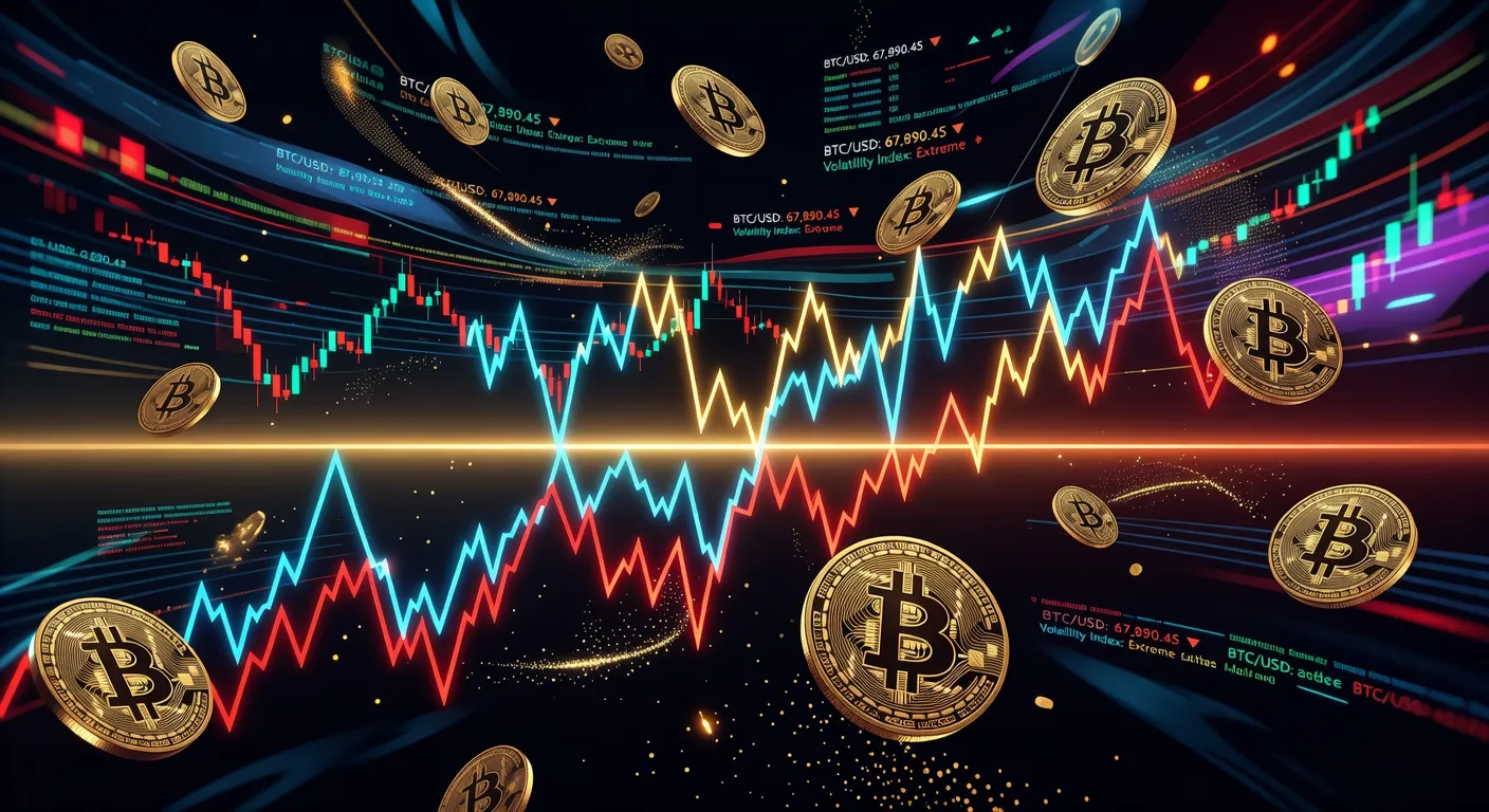 Wykres ceny Bitcoina z poziomami wsparcia i oporu oraz złotymi monetami