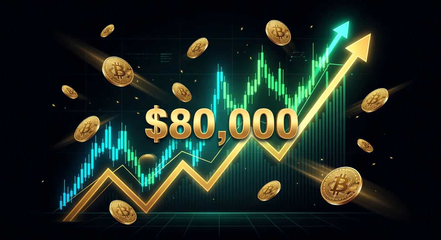 Wykres ceny Bitcoina z poziomami wsparcia i oporu na tle złotego logo BTC