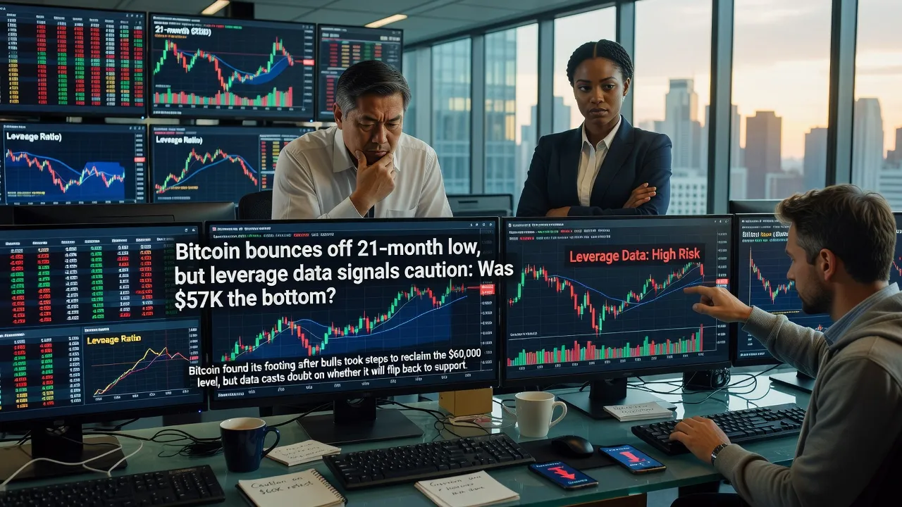 Wykres ceny Bitcoina z odbiciem od 21-miesięcznego minimum w kierunku 60 000 USD