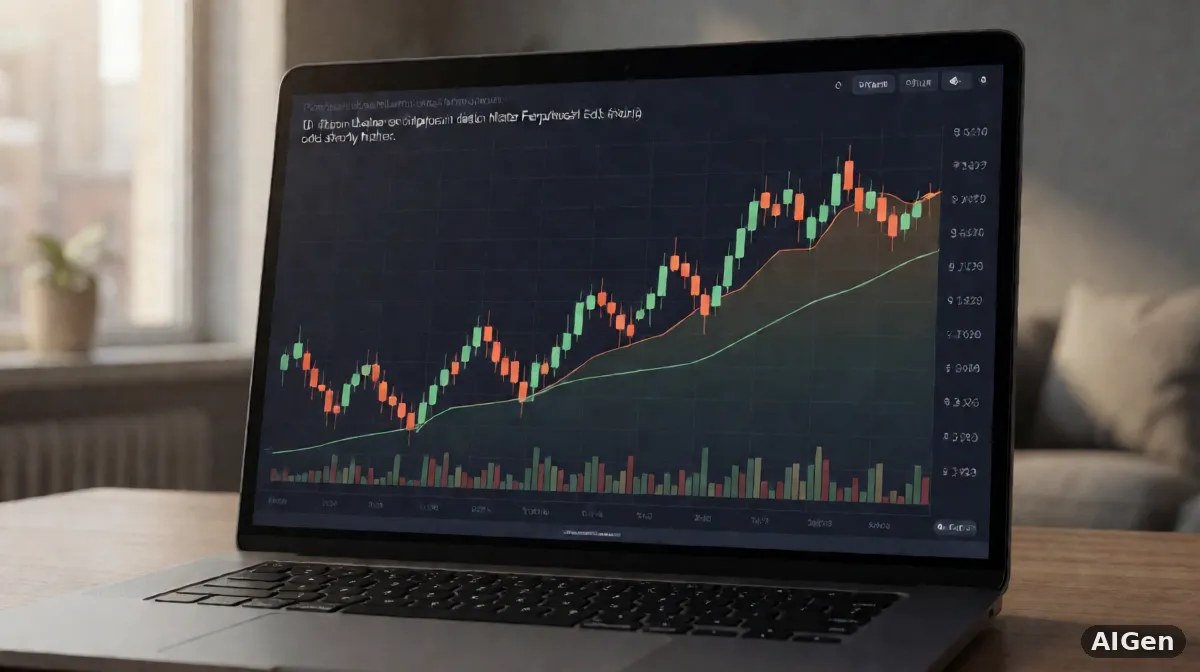 Wykres ceny Bitcoina z czerwonymi świecami spadkowymi poniżej poziomu 77 000 USD